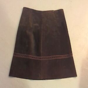 Elegant Brown SUEDE Skirt
